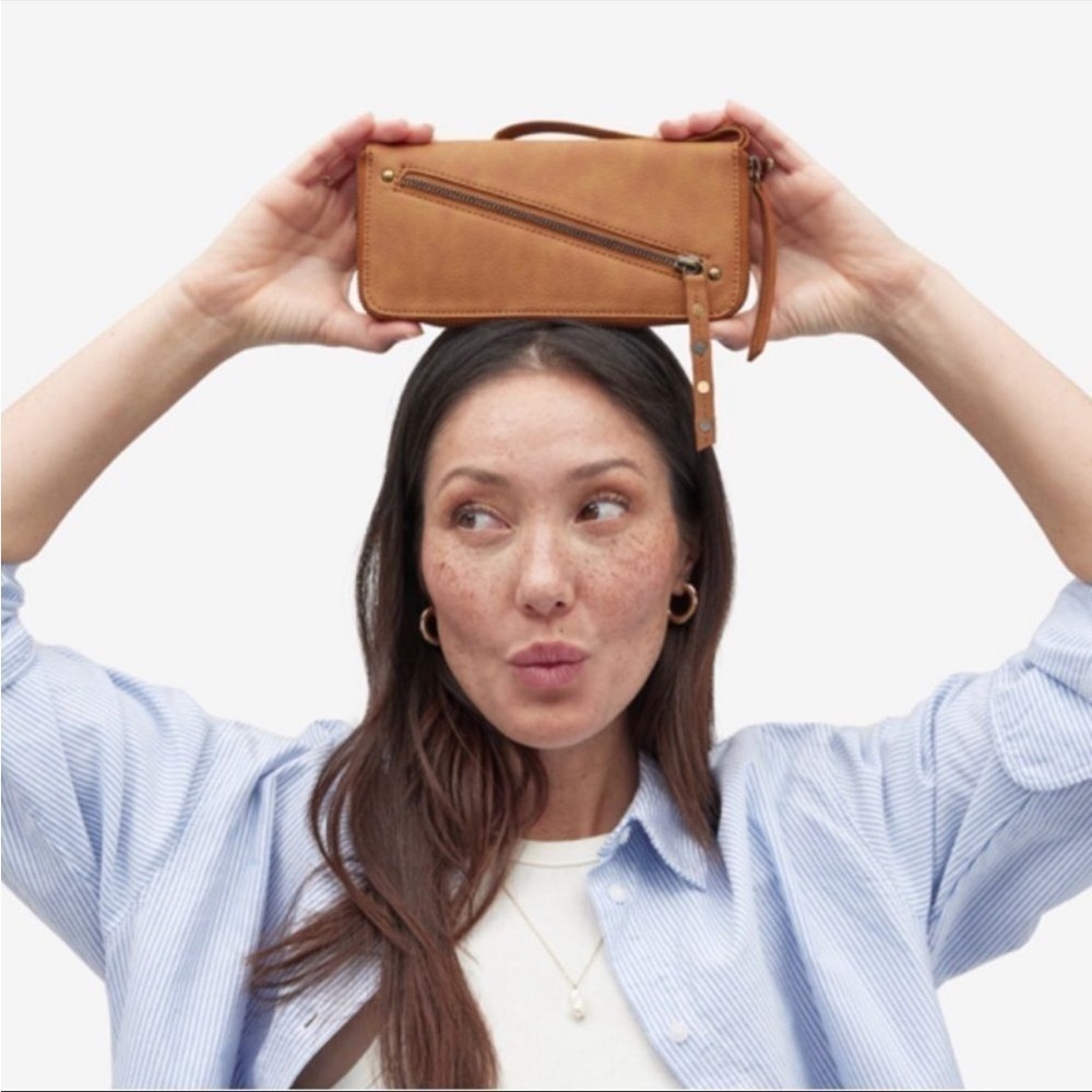 Free People Distressed Faux Leather Wallet